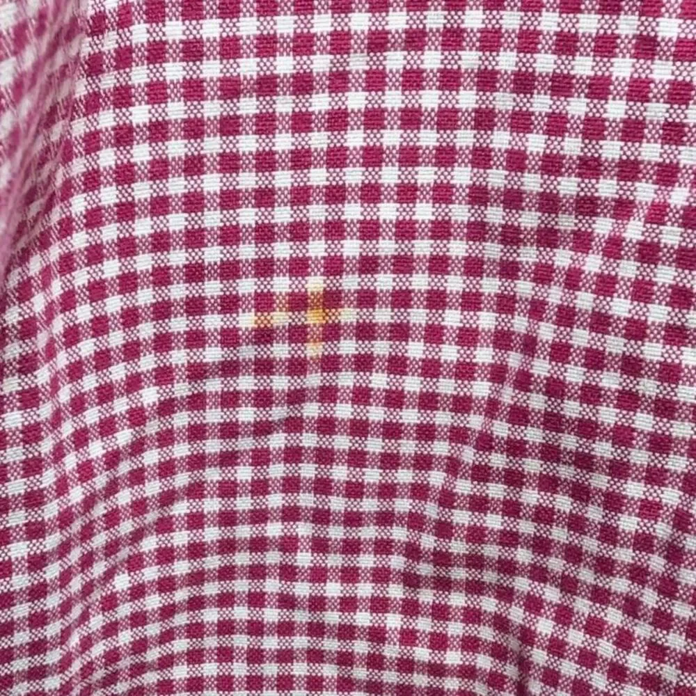 Ralph Lauren Slim Fit Red White Button Down Shirt Men's L Short Sleeve Cotton